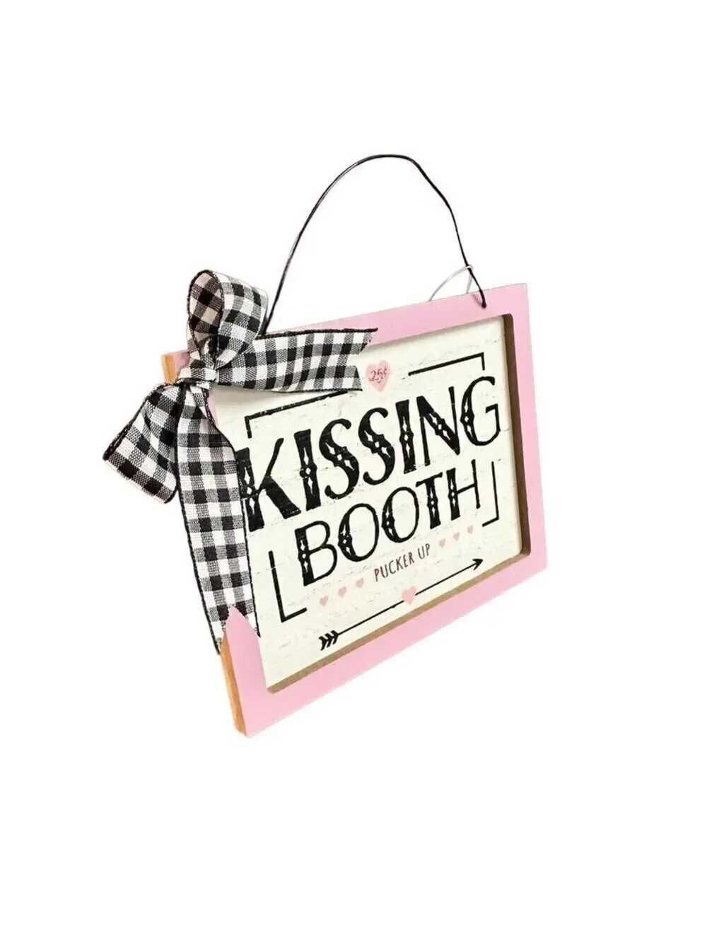 Valentines Day Mini Sign Pink Kissing Booth Farmhouse Tiered Tray Decor Holiday